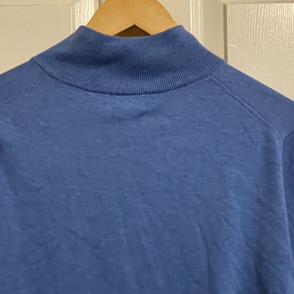 Brooks Brothers Blue Heather Quarter-Zip Medium Sweater - Picture 7 of 12